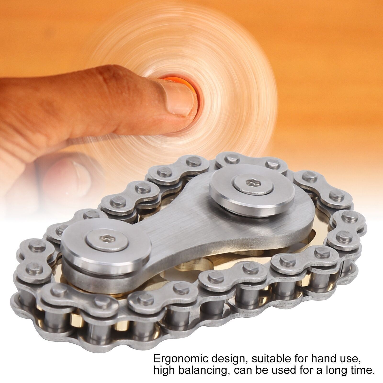 Stainless Steel Sprockets Gyroscope Finger Toy Gear Chain Decompression Toys