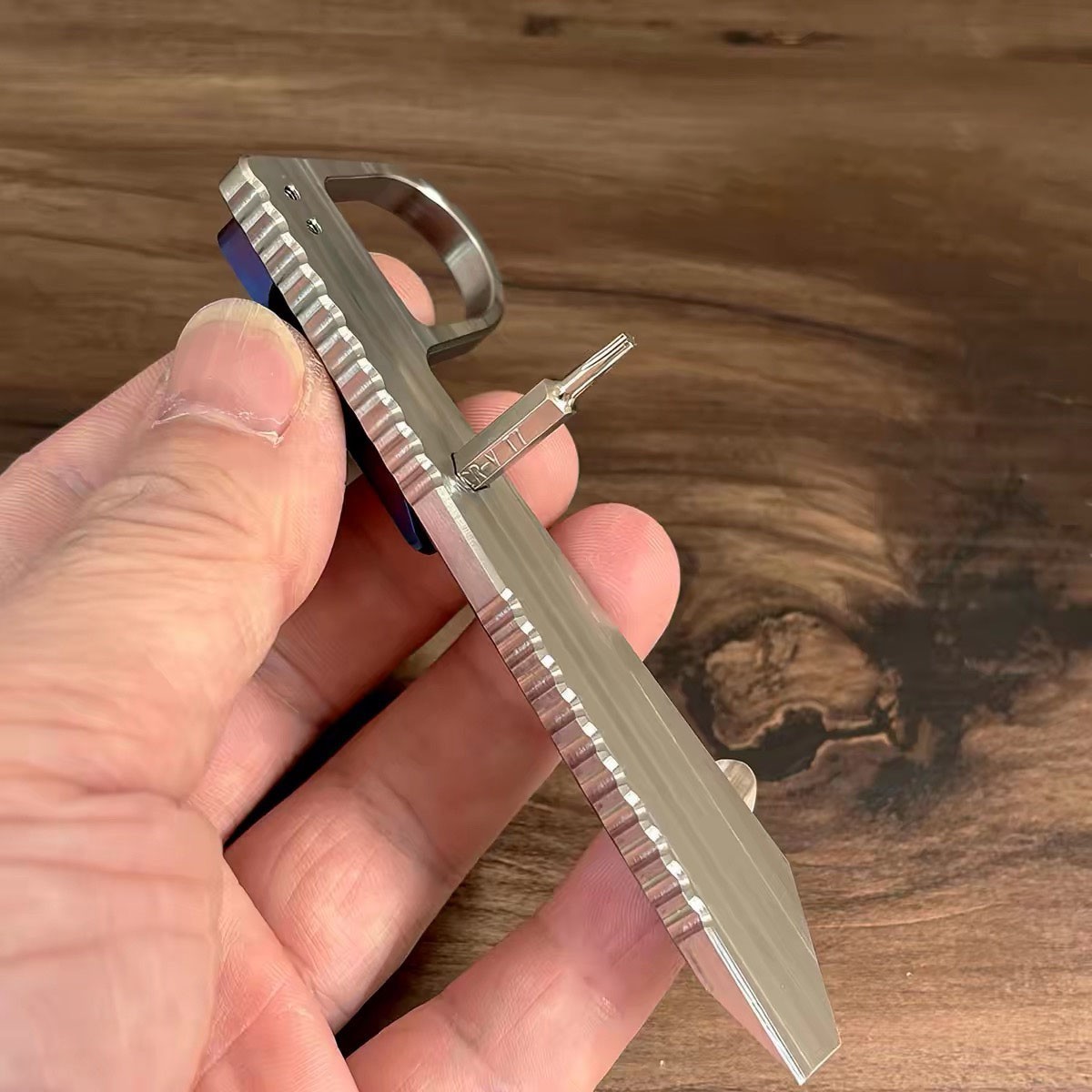 EDC Titanium Pry Bar Crowbar Wrench with Pocket Clip Outdoor Camping Multi Tools