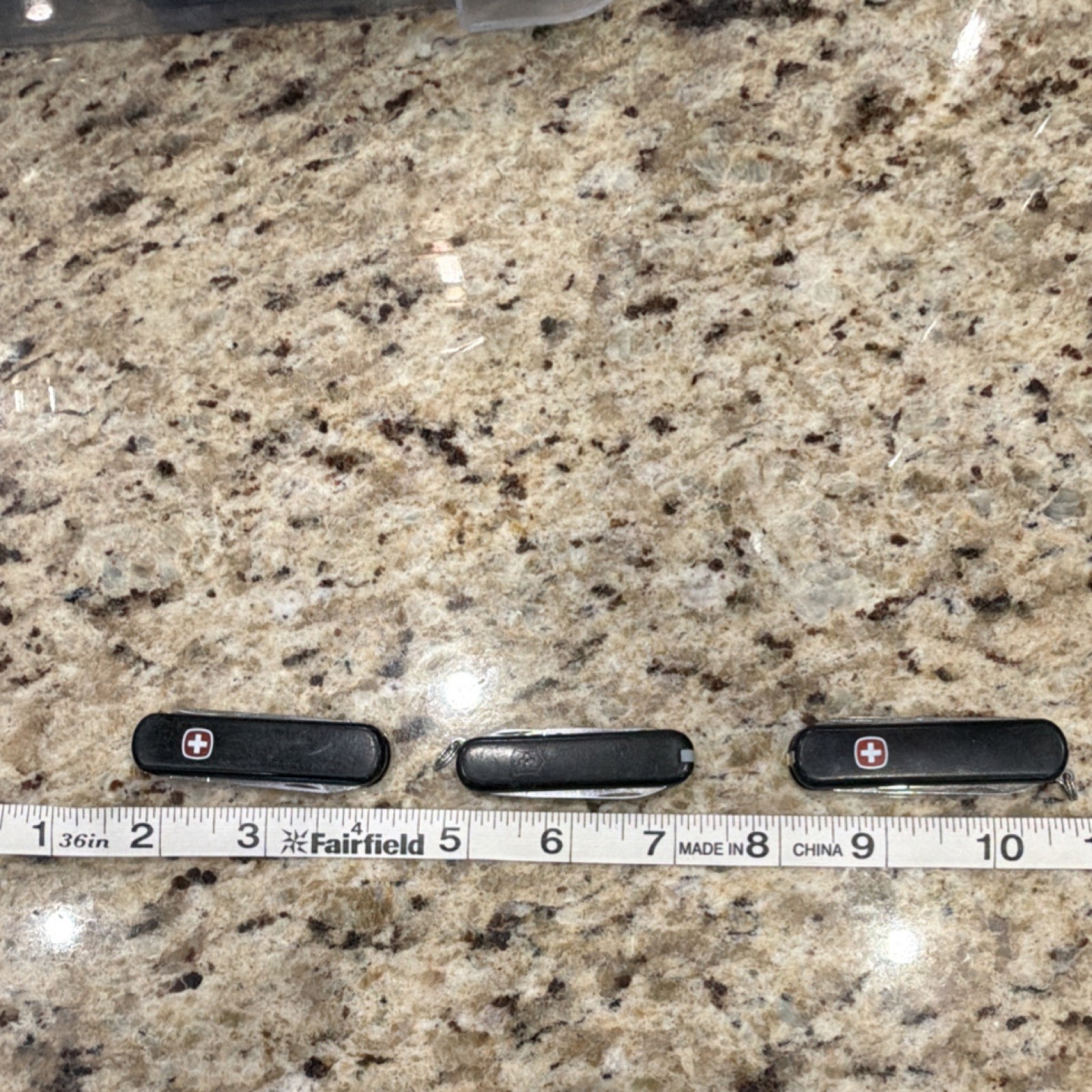 (3) Wenger USST Multi-Tool Black Stainless Steel Knife Scissors Nail File