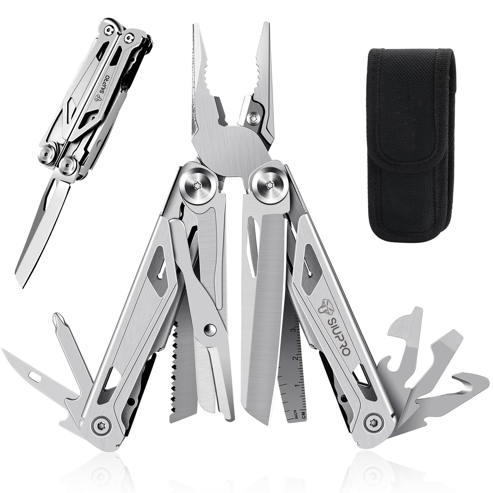 Multitool Pocket Knife for Men, Tactical Multi Tool With Scissors, Saw, Survi…