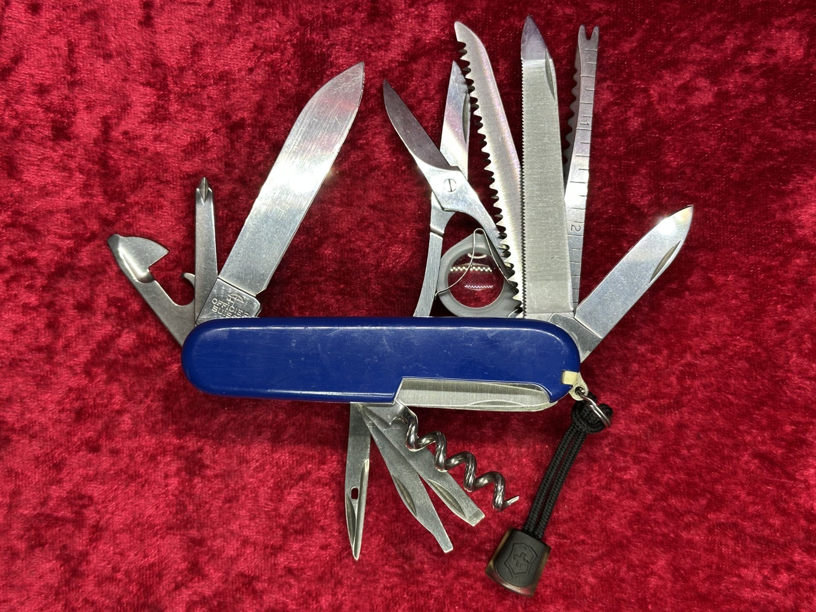 Victorinox Champion-C Motorola Blue Swiss Army Knife w/Pouch Rare Vintage (669)