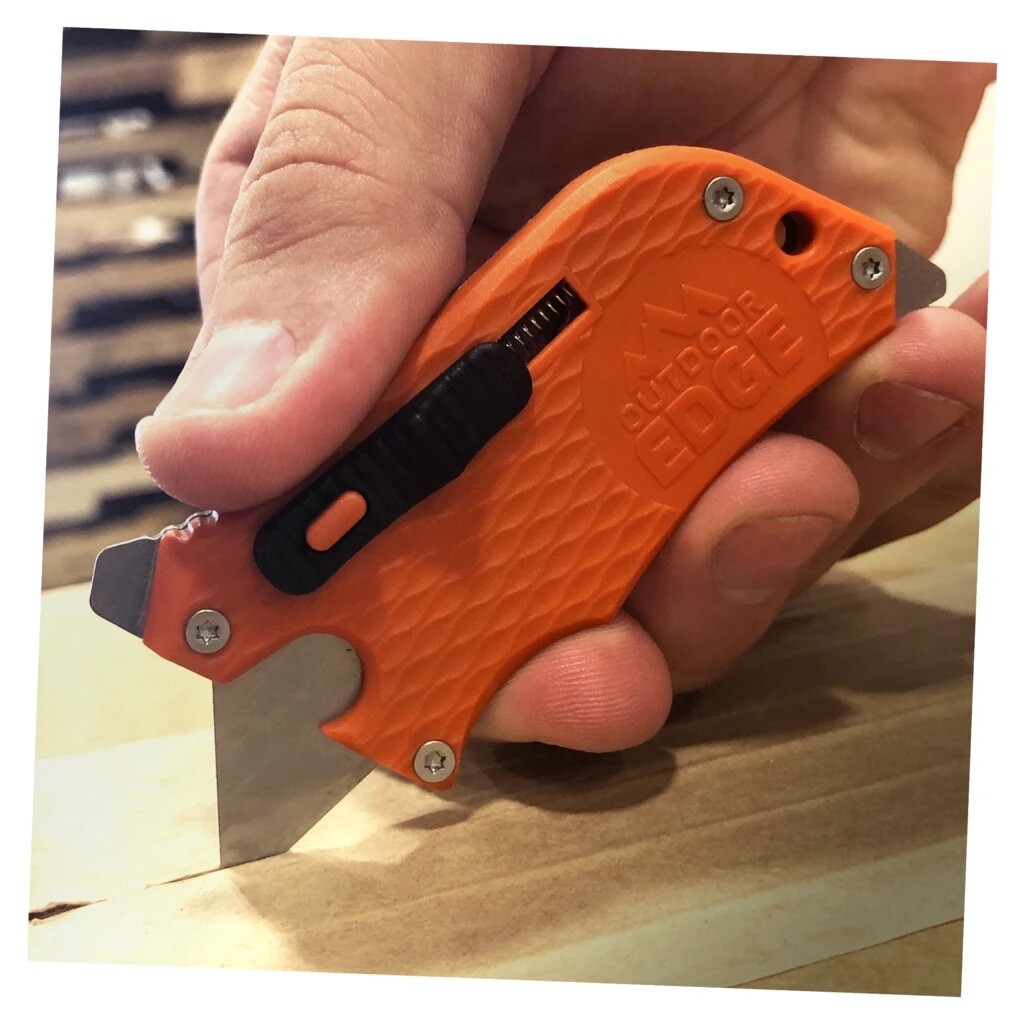 Outdoor Edge Slidewinder Utility Knife Orange Razor Blade Multi Tools