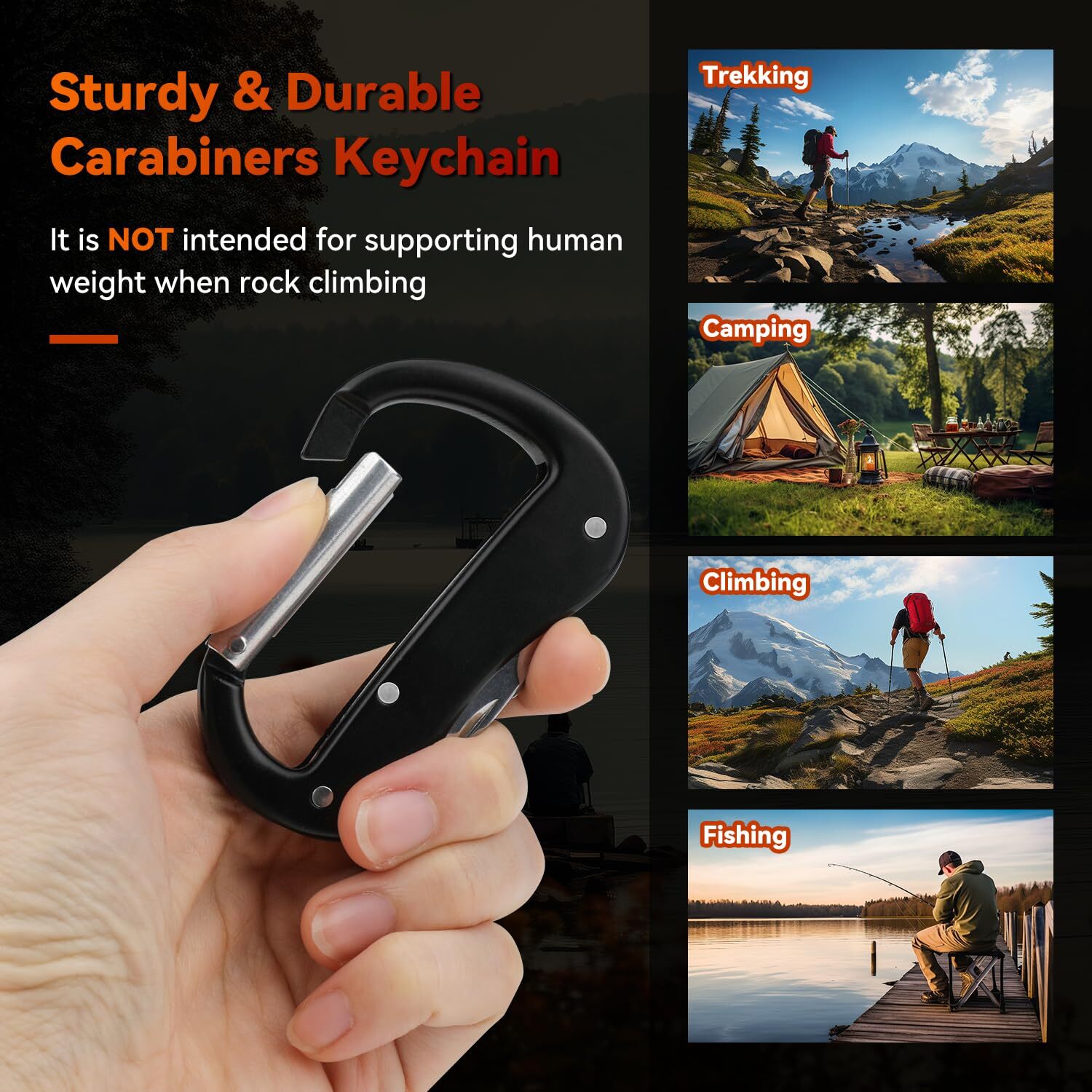 Multitool Carabiner With Pocket Knife Bottle Openernail Filesmall Scissorsedc Ca