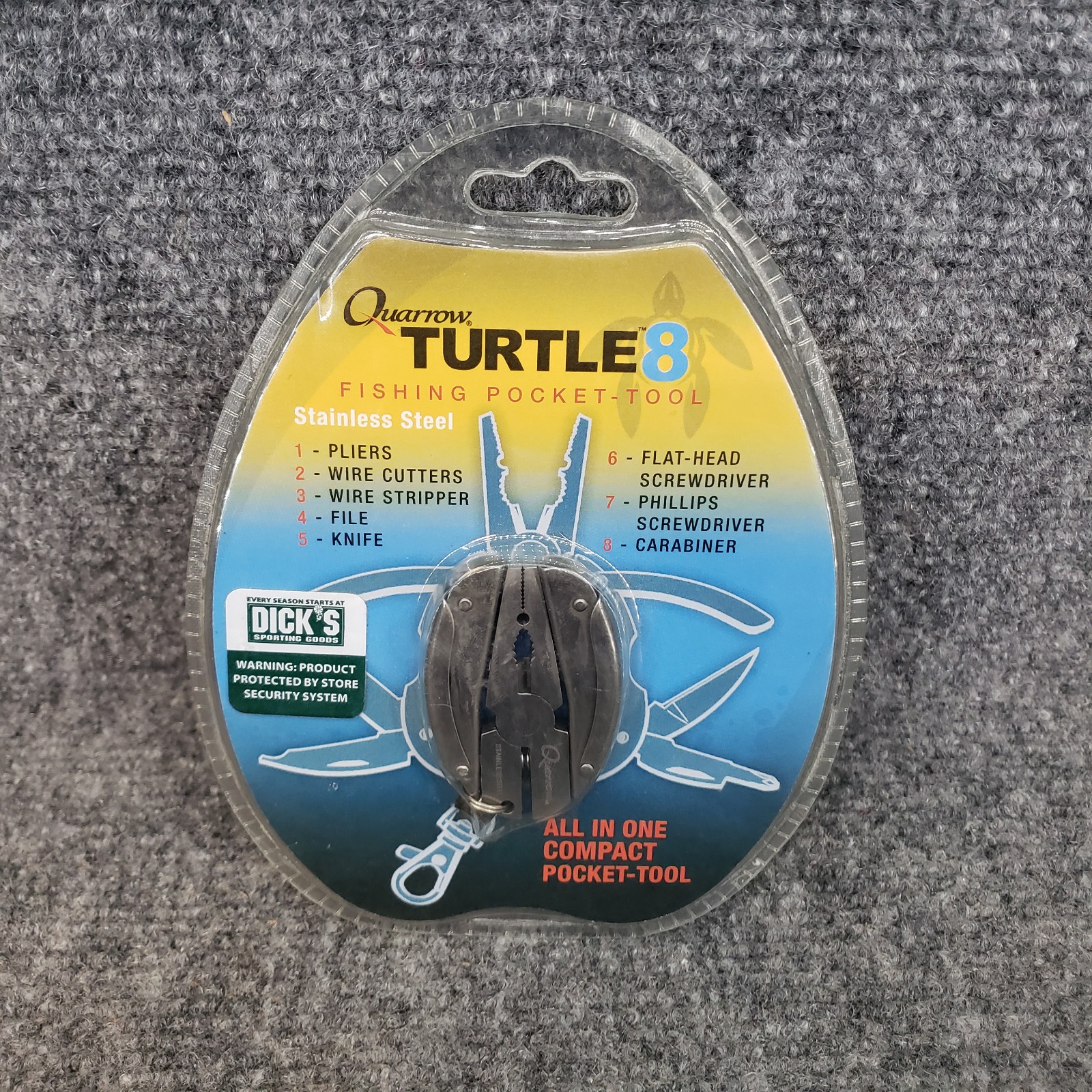 Quarrow Turtle 8 Pocket Tool Stainless Steel Folding Compact Design Fishing NEW