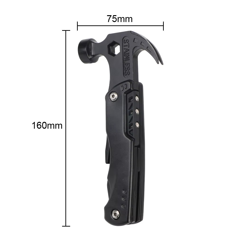 Multifunctional Pliers Stainless Steel Claw Hammer Tool with Nylon Sheath for Ou