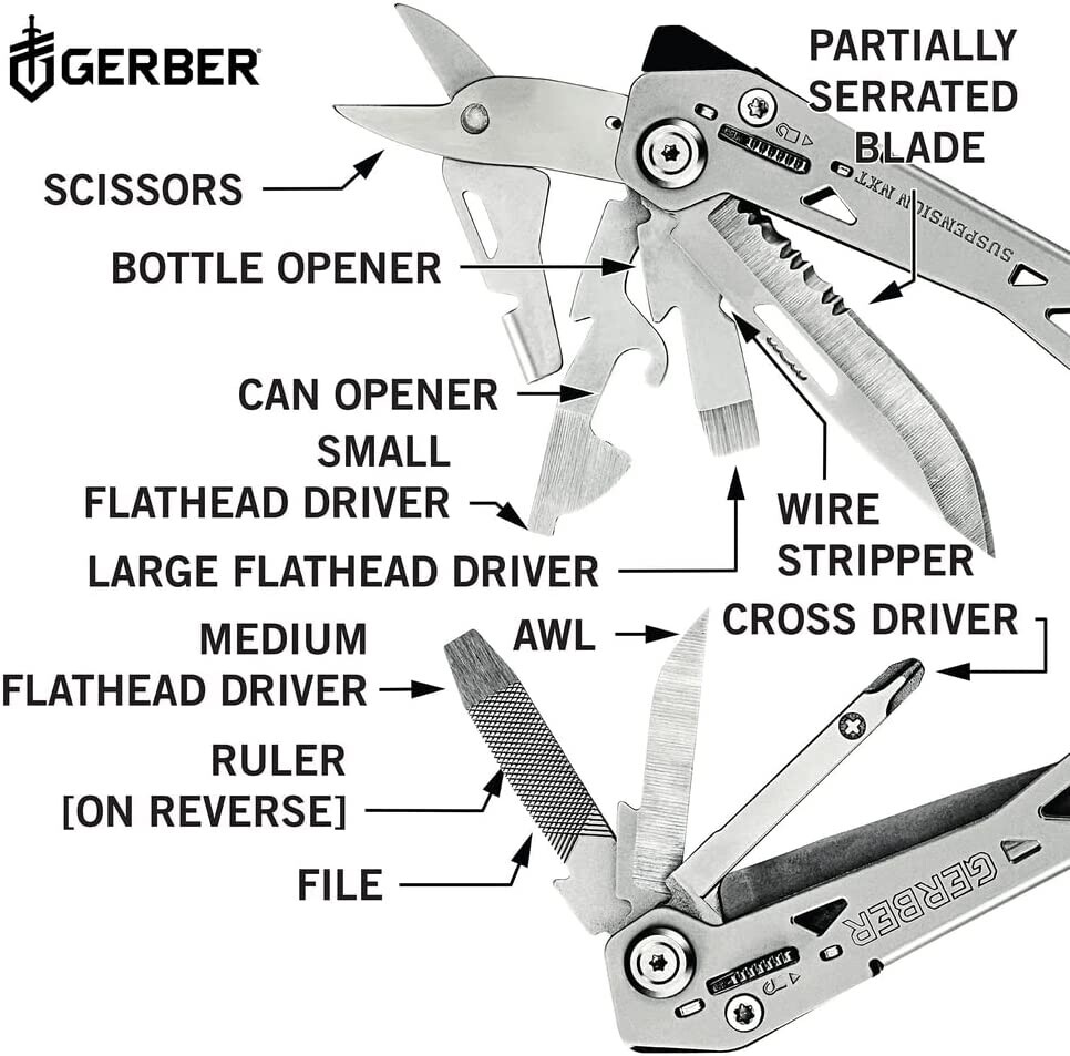 Gerber Gear 30-001364N Suspension-NXT, 15-in-1 Multitool Knife, Multi Color