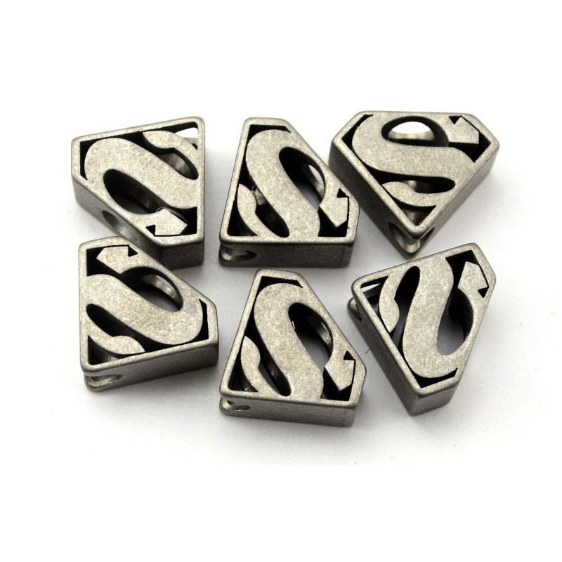 Letter S Shield Metal Knife Lanyard Bead EDC Zipper Pull Charm