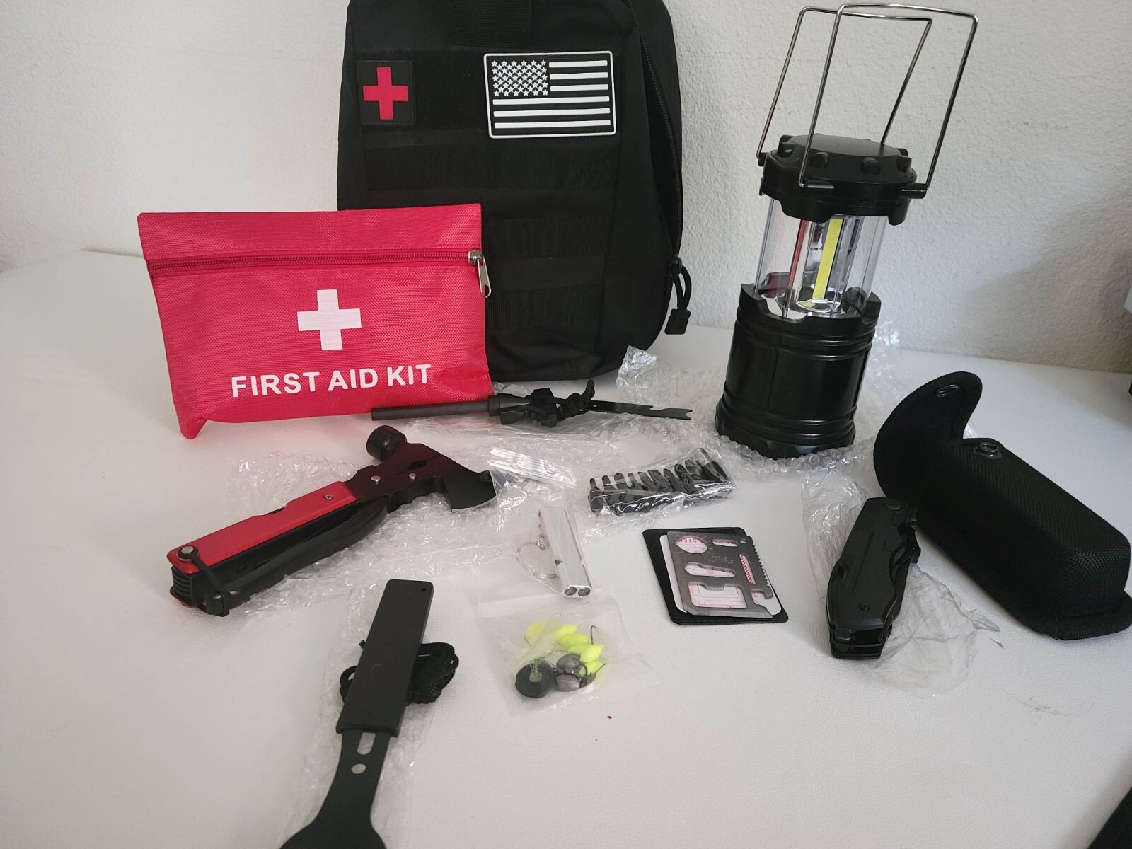 Emergency Survival Kit and First Aid Kit  open box
