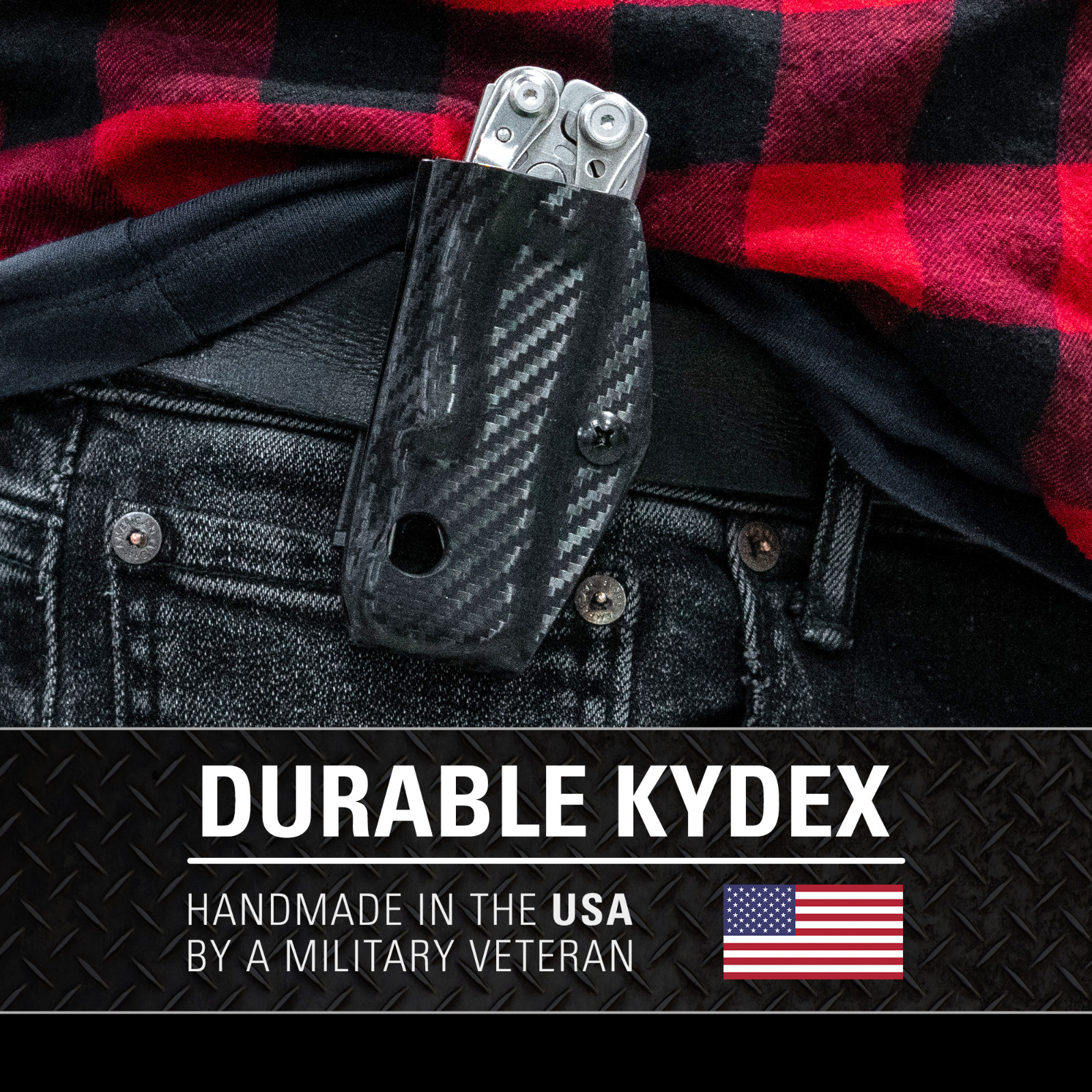 Clip & Carry Kydex Sheath Holder fits LEATHERMAN SKELETOOL Multi-Tool – USA MADE