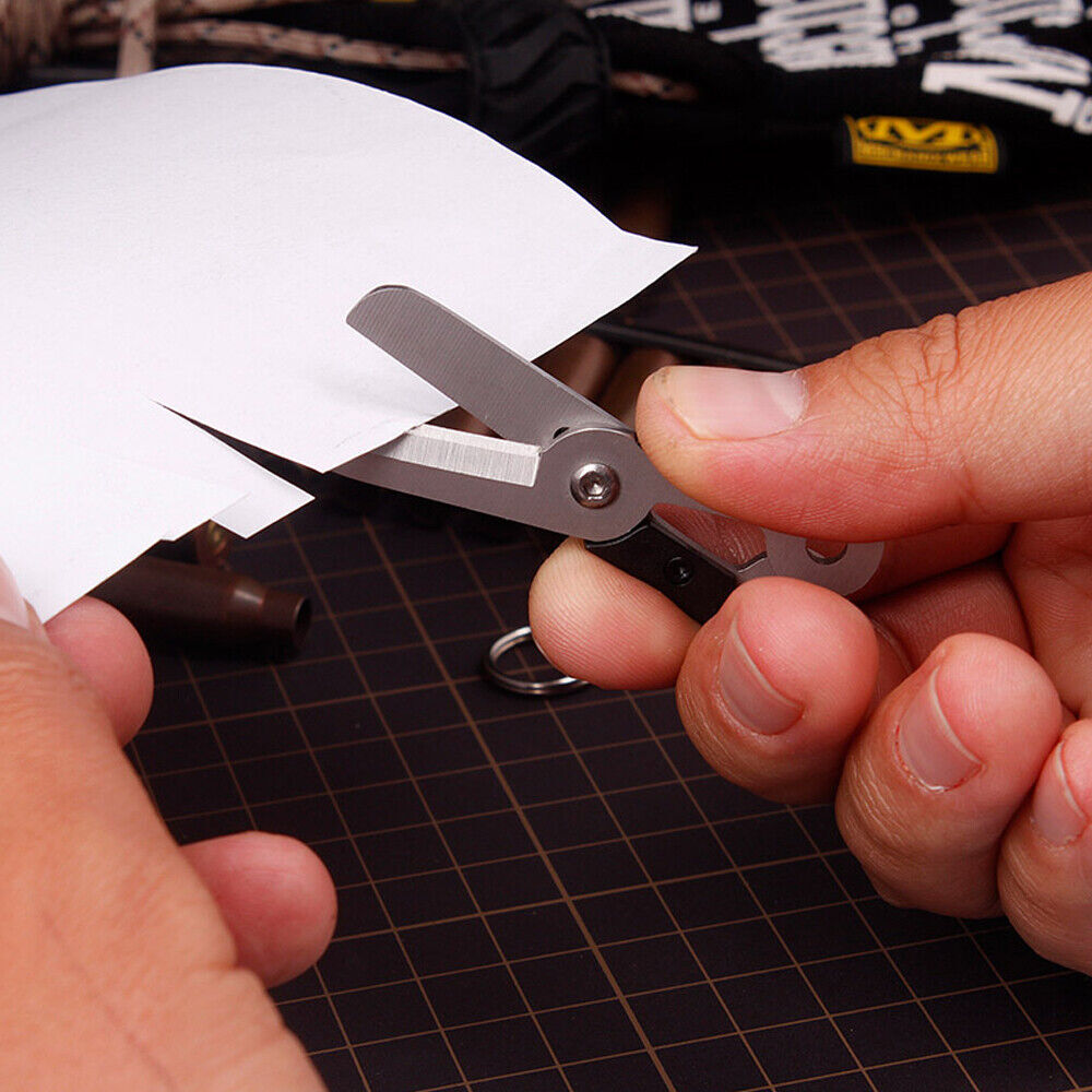 3pcs Gear Mini Scissor Spring Load Detachable Keychain Multi Tool Survival EDC
