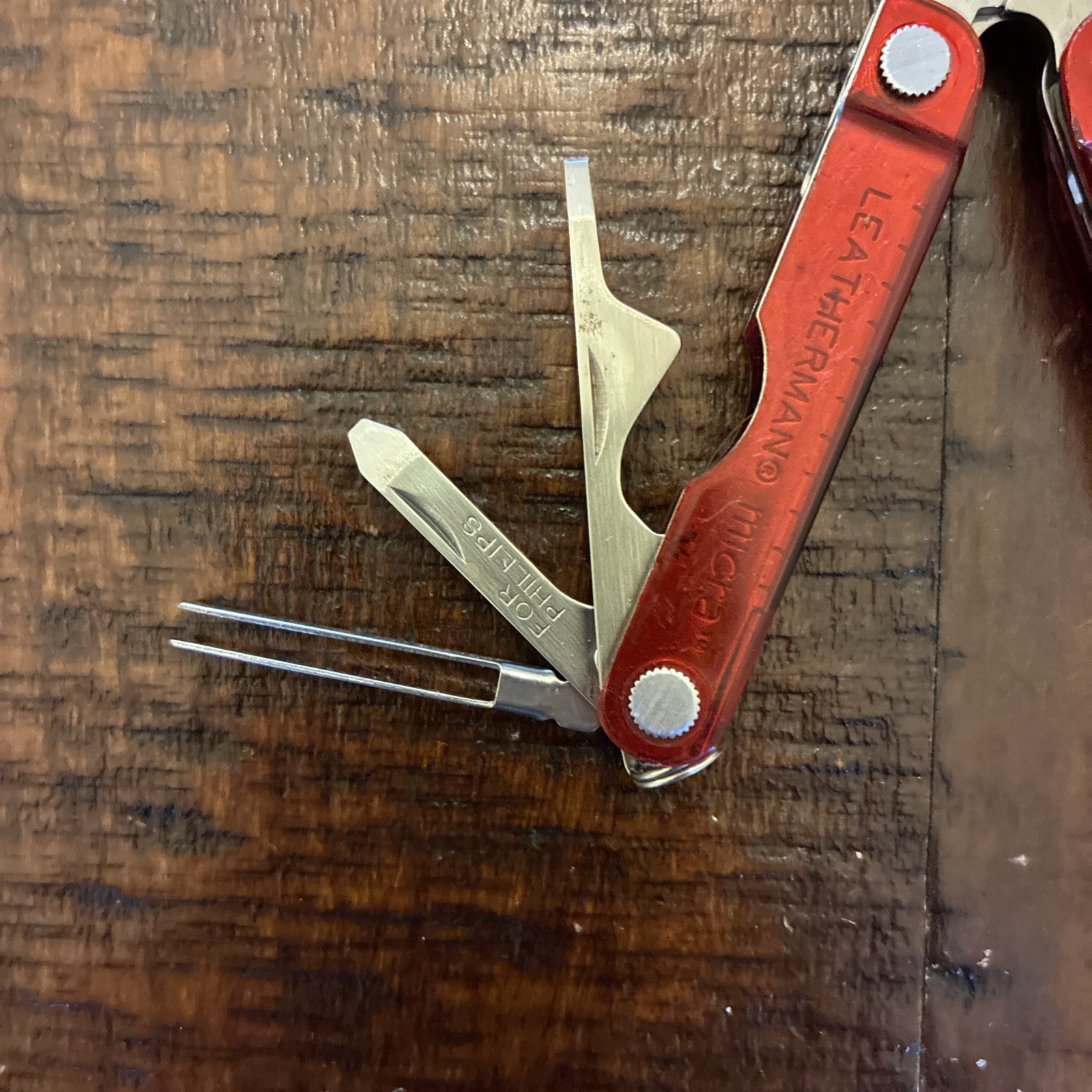 RARE Leatherman Micra Translucent Red Polycarbonate Multi Tool 08/01 USA