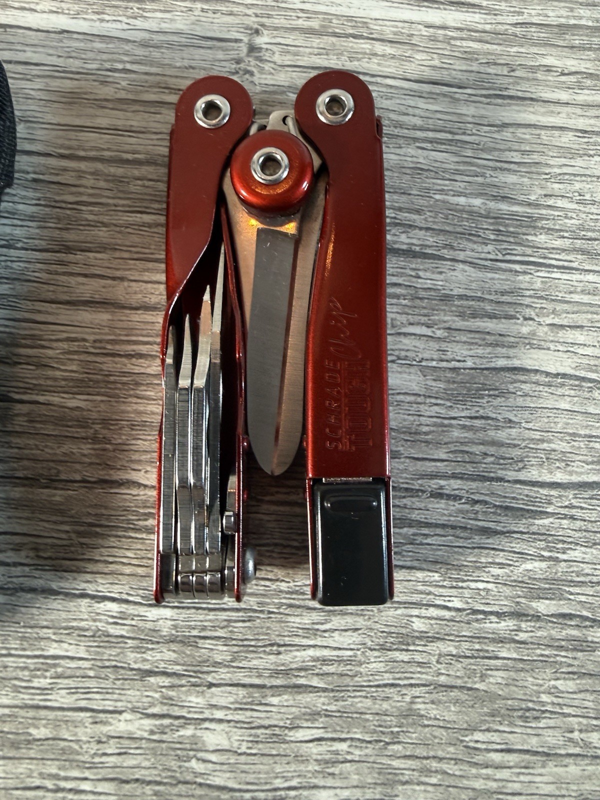Schrade Tough Chip Red Compact Multi-Tool With Nylon Sheath USA
