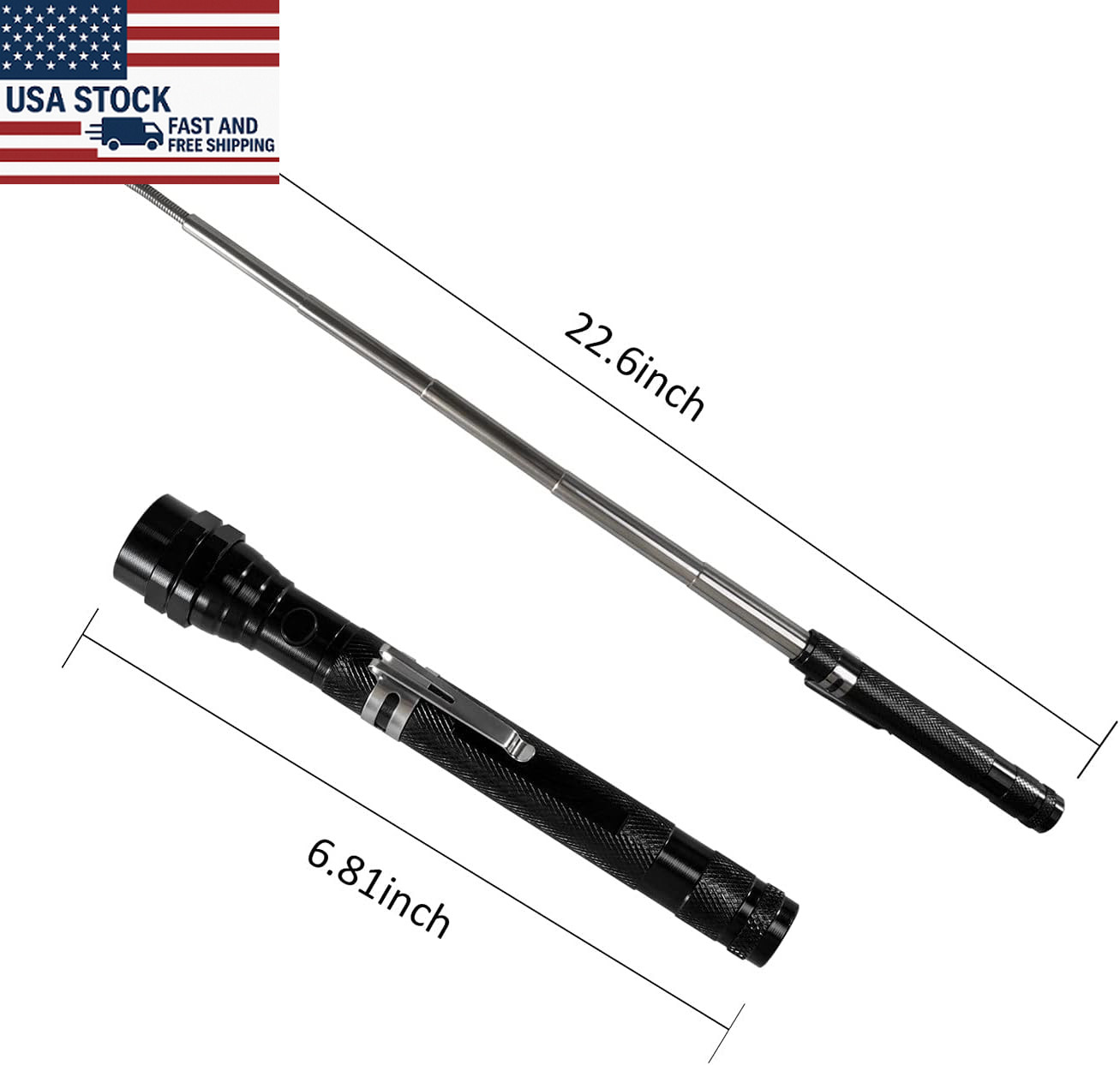 Magnetic Flashlight Pickup Tool Extendable Telescoping Gadget for Men Gifts