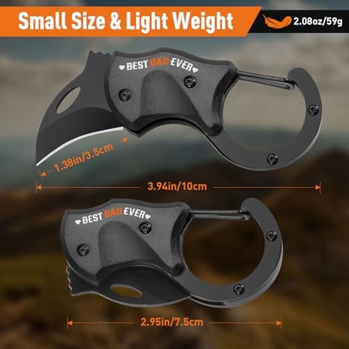 Mini Pocket EDC Tool Carabiner Gadget Stainless Steel Folding MultiTool Keychai