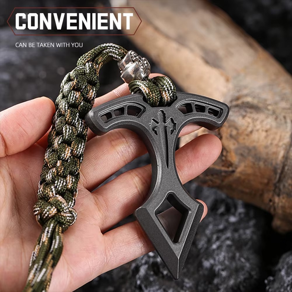 Multifunctional EDC Necklace, A portable Emergency Tool for Outdoor Camping