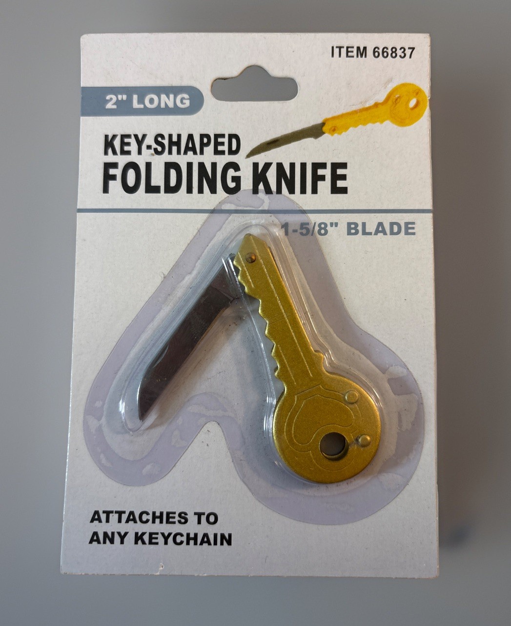 Mini Pocket Foldable Keychain Knife Small Knife Key-Shaped Folding — Brand New