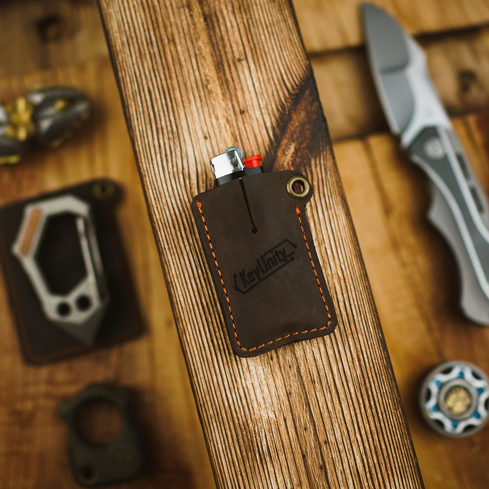 KA03 Leather Sheath EDC Bag Organizer Hand Stitched MultitoolSlip Pouch for…