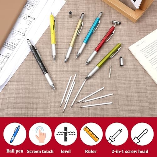 36 Pcs 6-in-1 Multitool Pen Set with Ruler, Level, Screwdrivers & Stylus – Gift