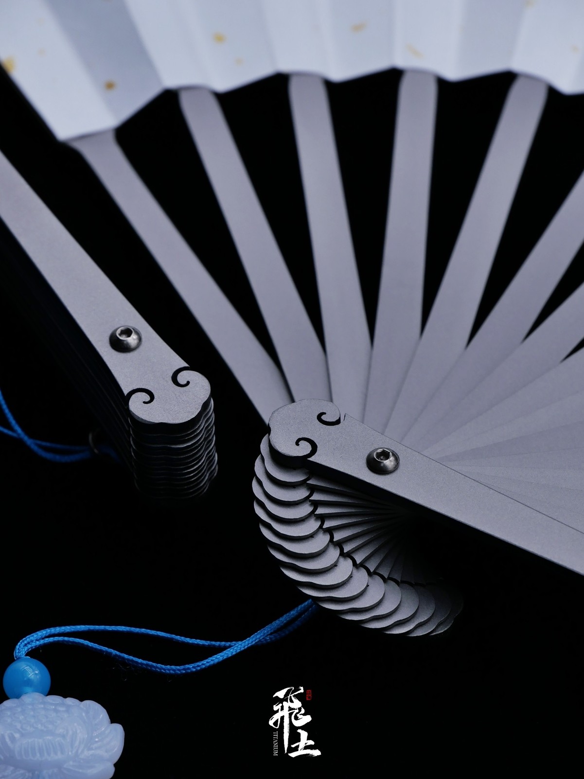NEW 6” Titanium Alloy Folding Fan Martial Arts Portable Carving Kung Fu Tai Ji