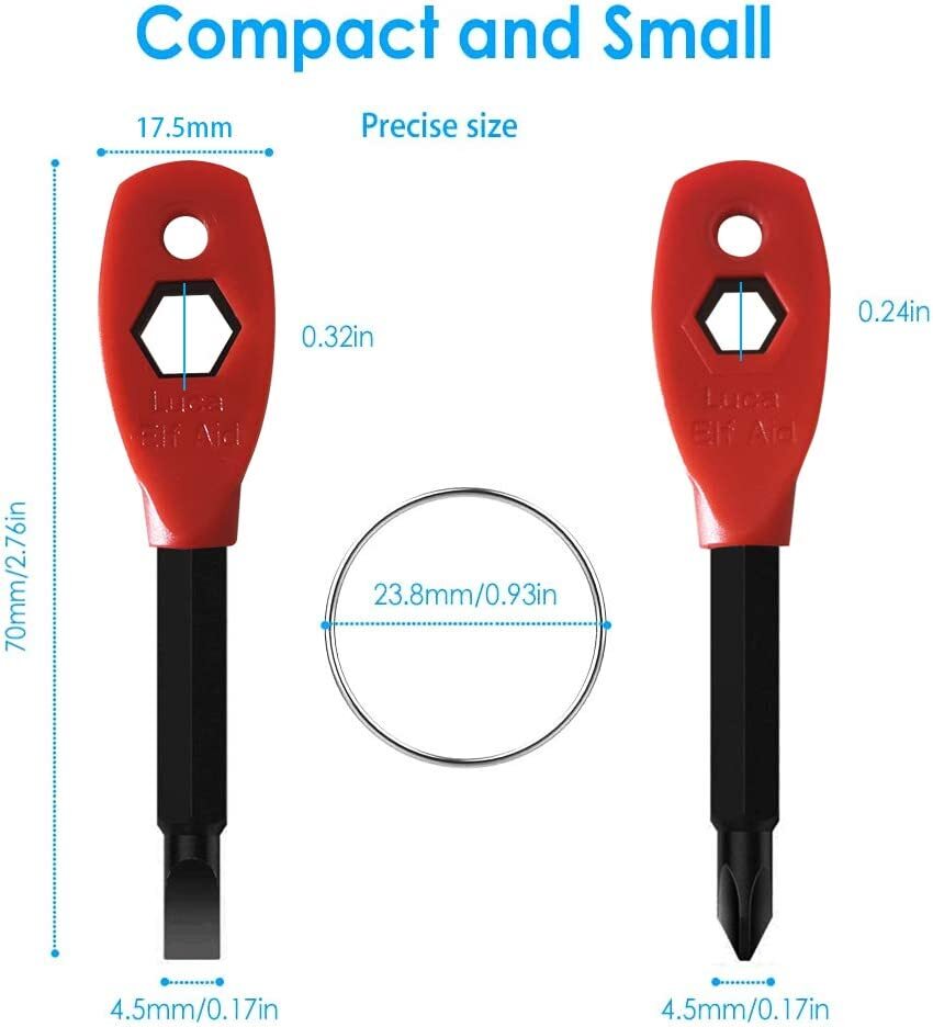 3 Luca Aid Elf Keychain Screwdriver Mens Stocking Stuffer Tool Set Gift