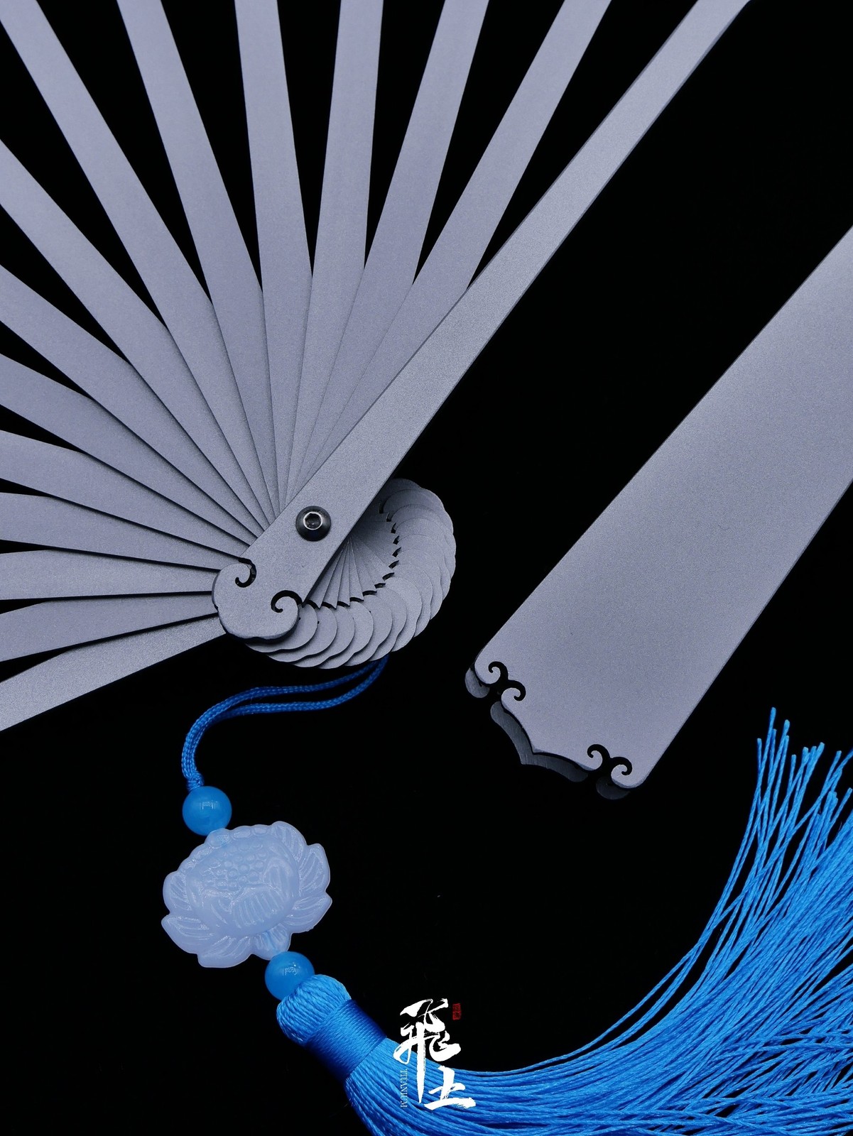 NEW 6” Titanium Alloy Folding Fan Martial Arts Portable Carving Kung Fu Tai Ji