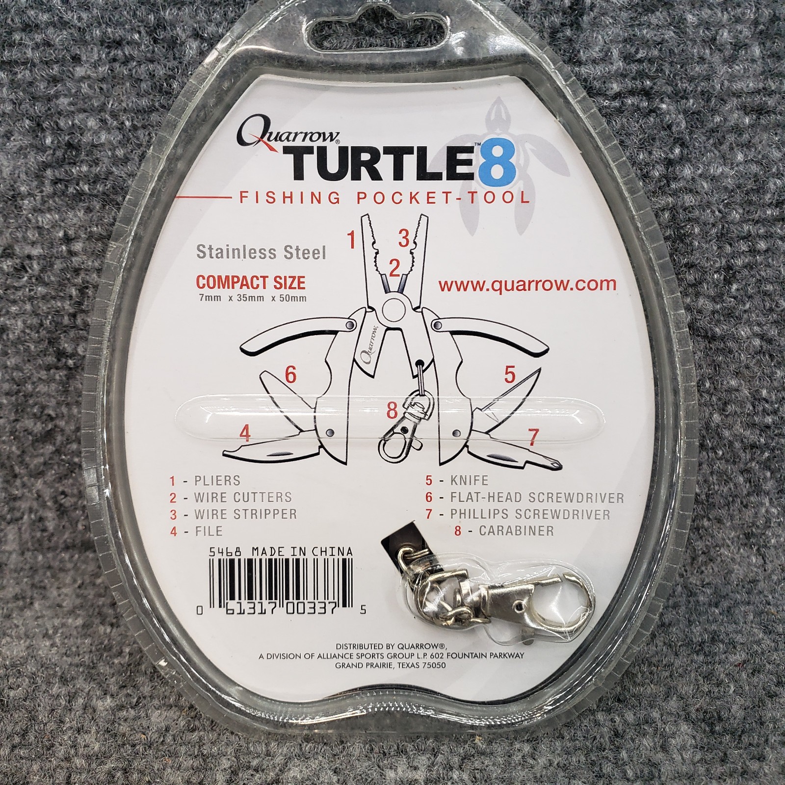 Quarrow Turtle 8 Pocket Tool Stainless Steel Folding Compact Design Fishing NEW