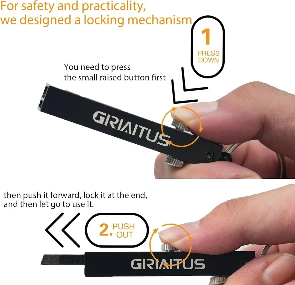EDC Tweezers Precision Pocket Knife 2 in1 Keychain Multitool Knives Retractab…