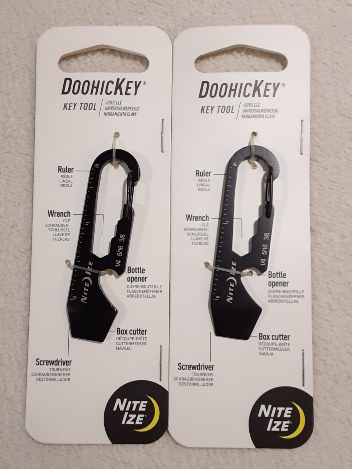 New Nite Ize Doohickey Key Ring Tool Black Multi Tools Lot of 2 FREE SHIPPING