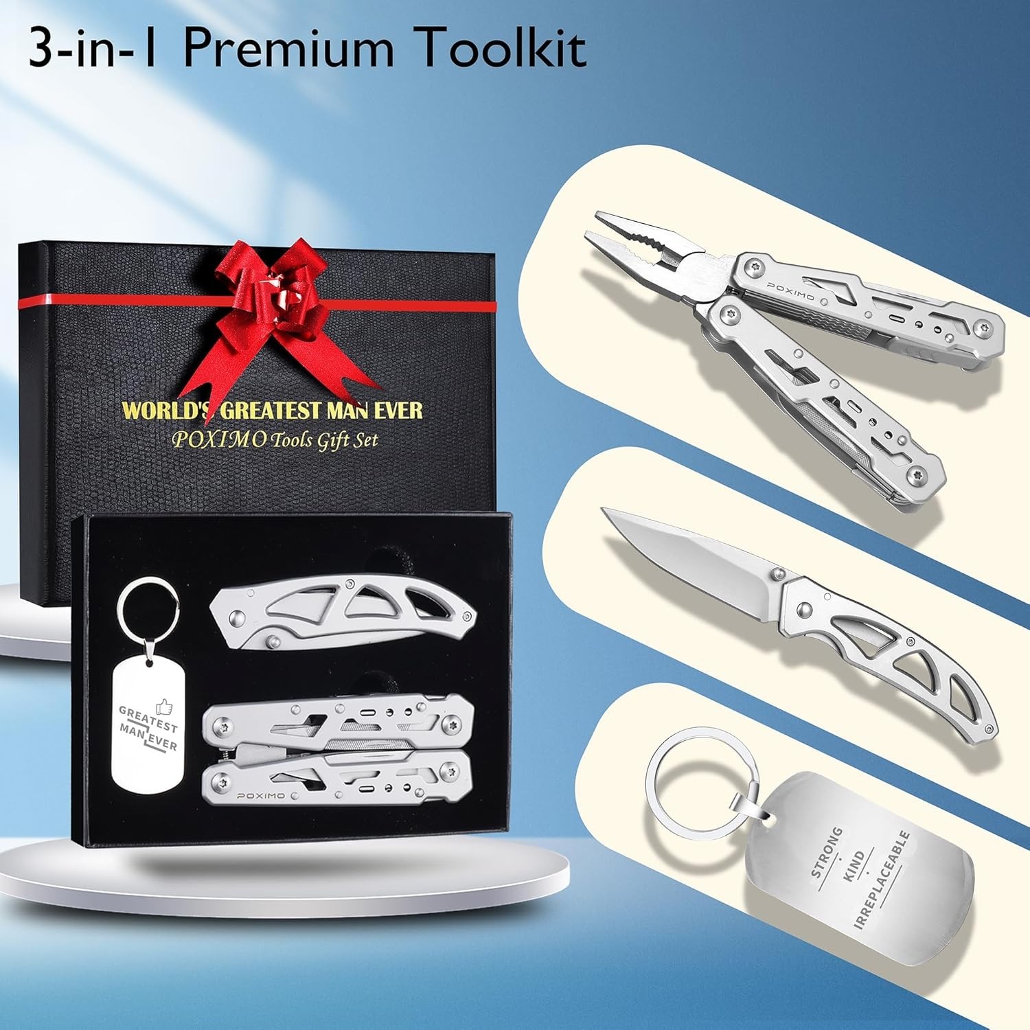Multitools Gift Set Men 14-in-1 Multi-tool Pliers & Folding Knife Set W/