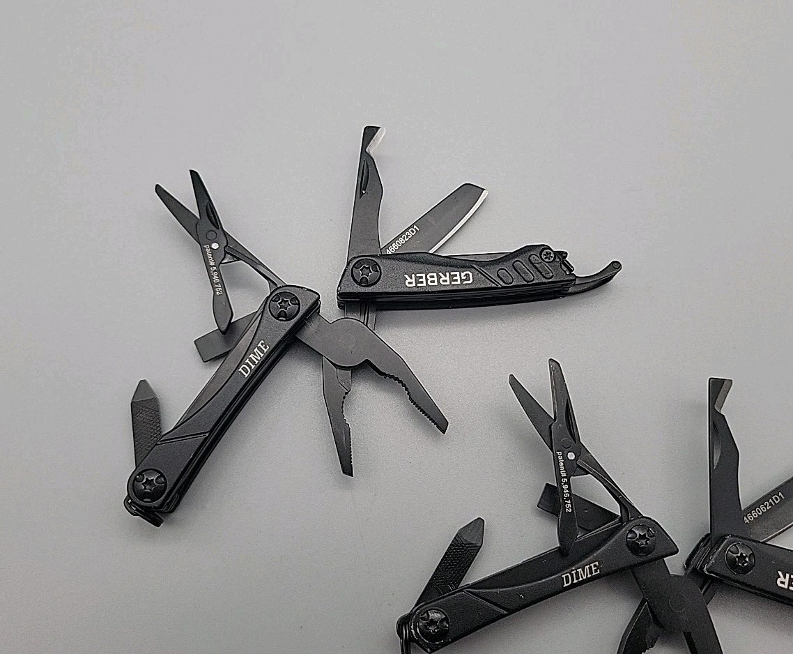 Gerber Dime Small Multi Tool – LOT OF 2 – Knife – Pliers – Scissors – BLACK