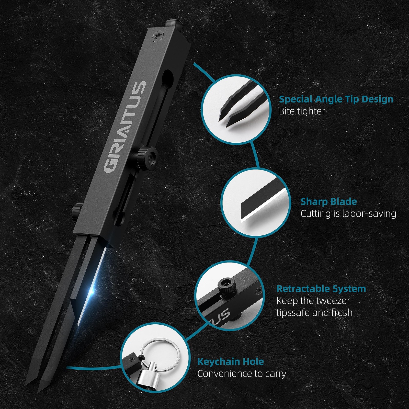 EDC Tweezers Precision Pocket Knife 2 in1 Keychain Multitool Knives Retractab…