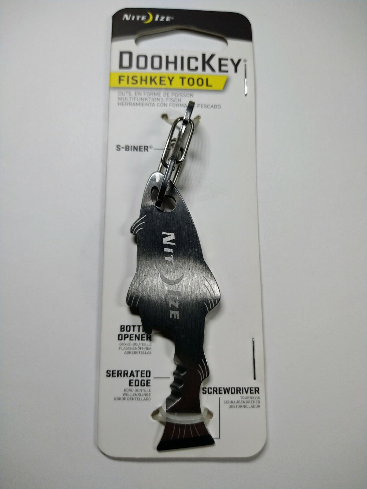 Nite Ize DooHicKey FishKey Multi-Tool Stainless Steel Key Chain KMTFKS-11-R6
