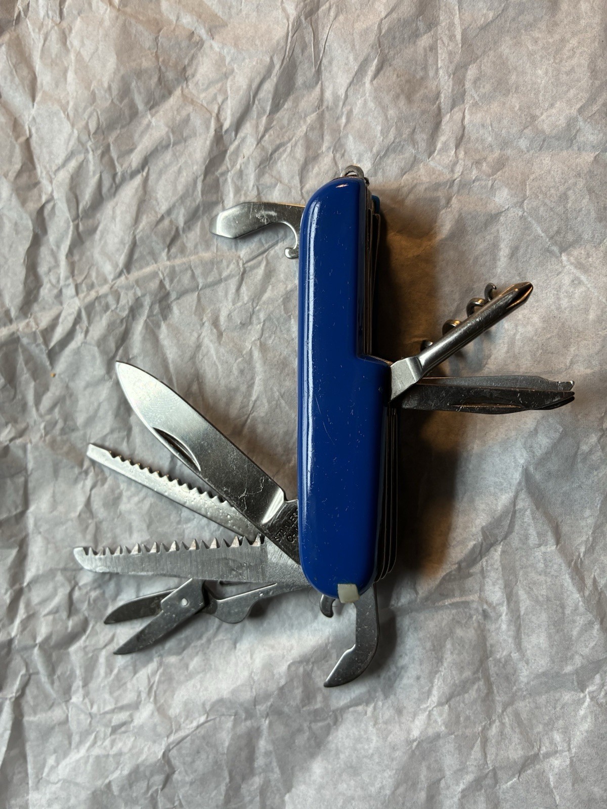 “Swiss Army” Style Blue Pocket Knife Multi Tool China Stainless Steel See Photos