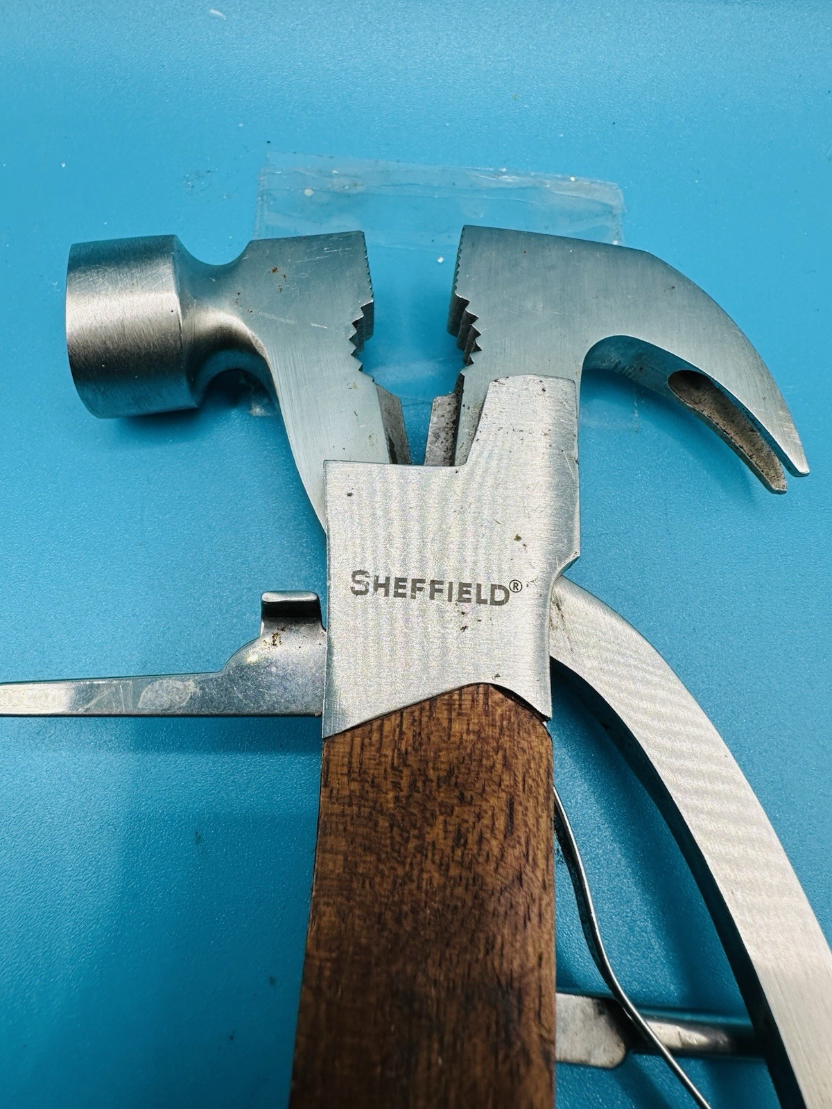 Wood and Stainless Hammer Tool 7-IN 1 Multi Tool Wood Handle —