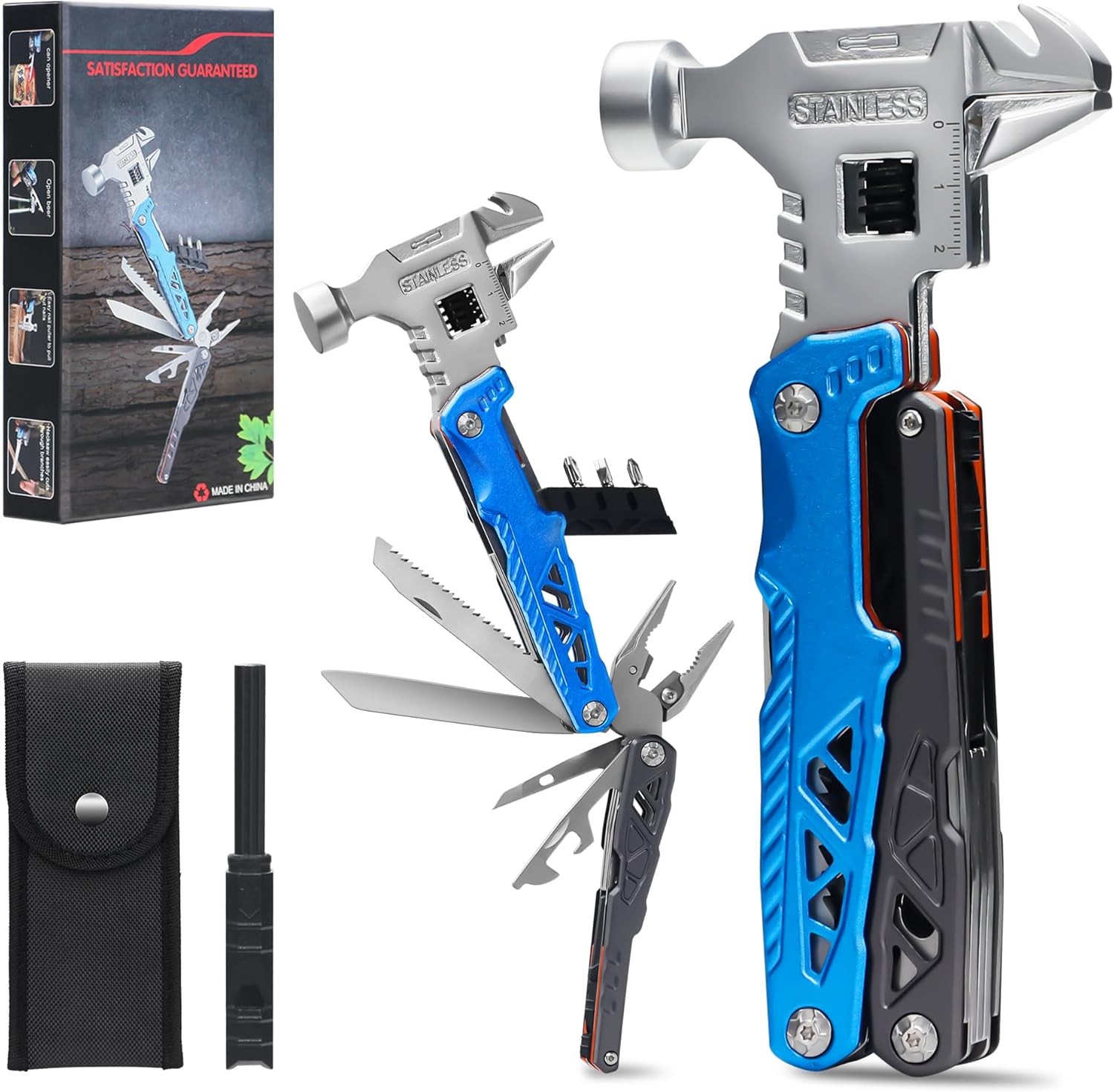 18-in-1 Multipurpose Tool Kit, Survival Camping Gear & Fishing Gifts for Dad – M