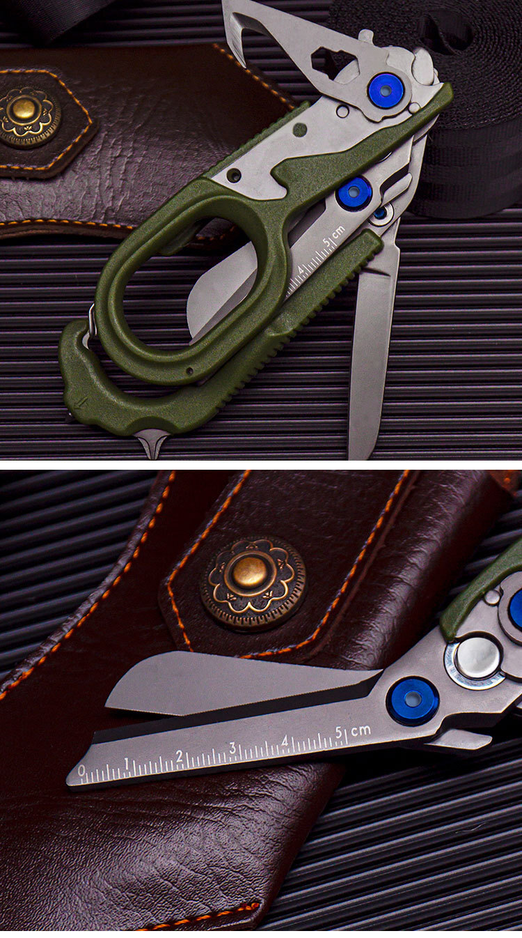 Carabiner Knife Combo Multitool Scissors Medical Function Multi Tool Purpose