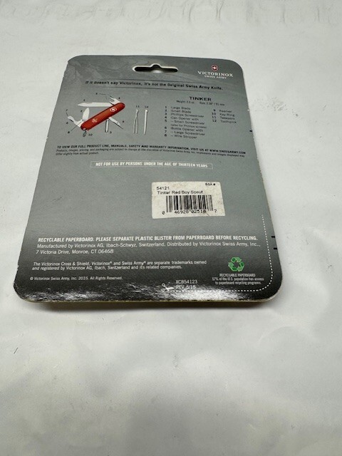 Victorinox Swiss Army Knife Tinker -12 Functions-RED*New Box Damage