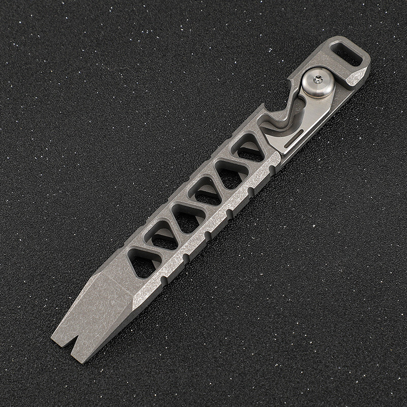 Solid Titanium Alloy EDC Multi Tools Pry Bar Pocket Crowbar Opener Screwdriver