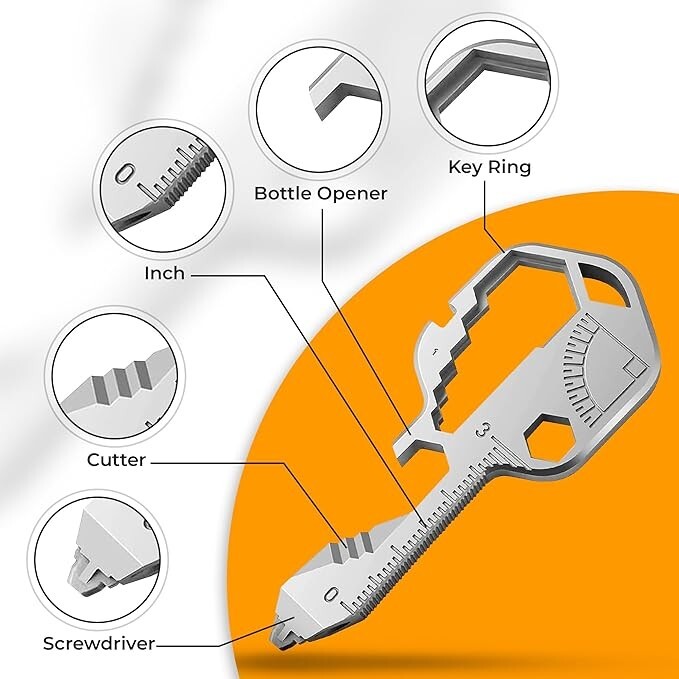 Key Multi Tool / Screwdriver / Air Tag / Bottle Opener / Organizer Pocket Chain