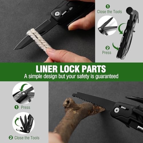 14-in-1 Hammer Multitool with Safety Lock & Screwdriver Set – Perfect Gift for D