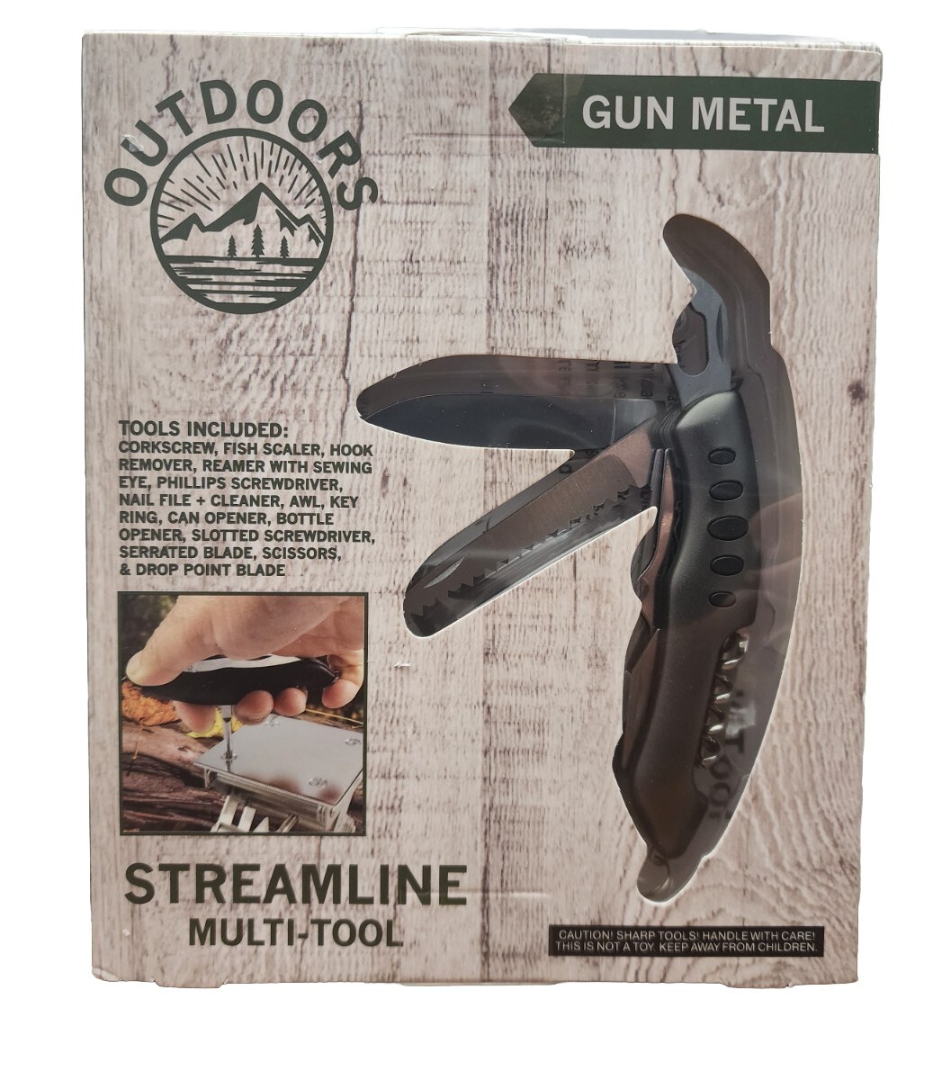 Outdoors Streamline Fishermans Multi Tool W/ Knife, Fish Scaler, Hook…