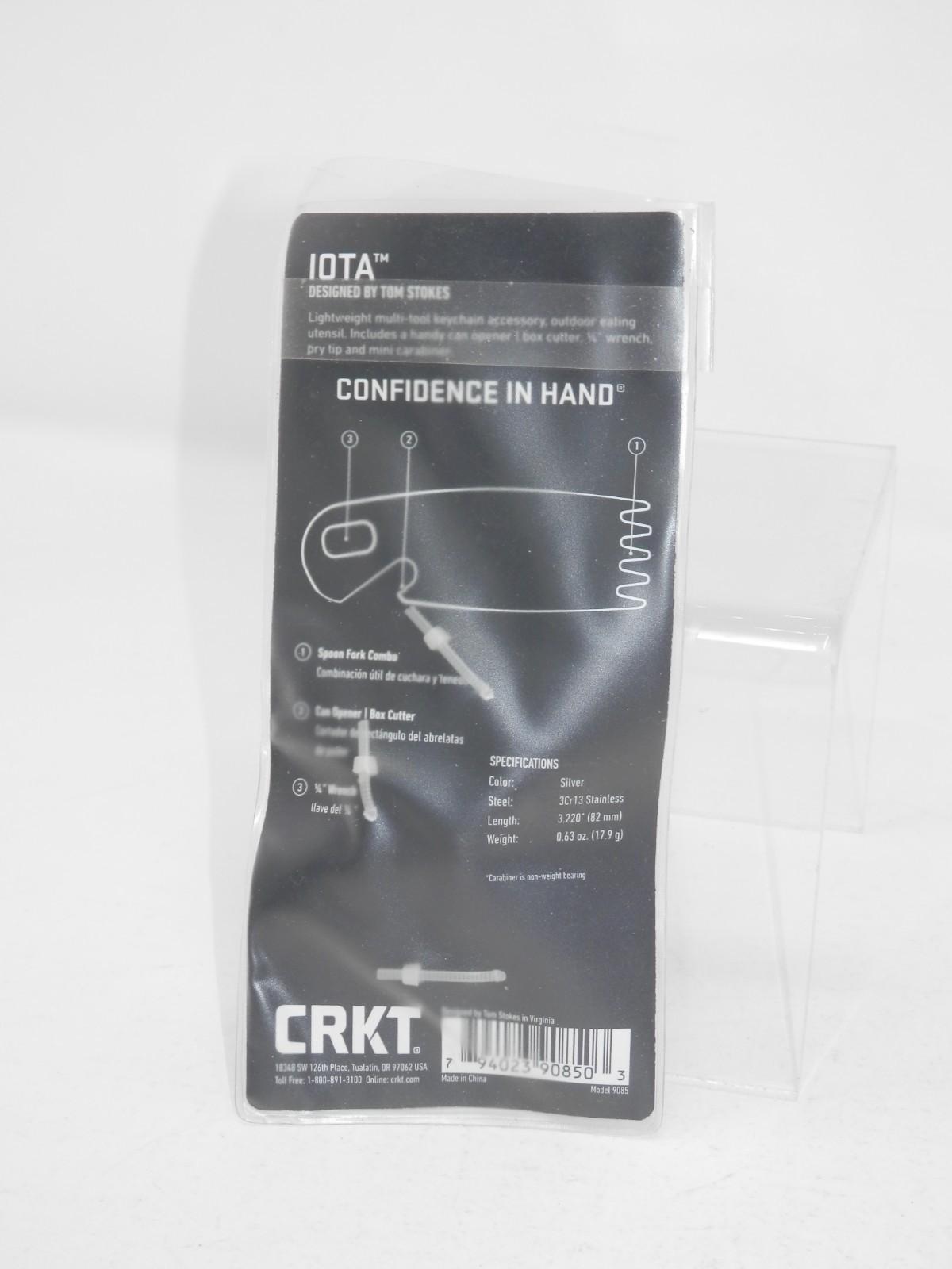 CRKT Iota Multi Tool Can Opener Box Cut Spork Wrench Stainless Steel Clip-On NEW