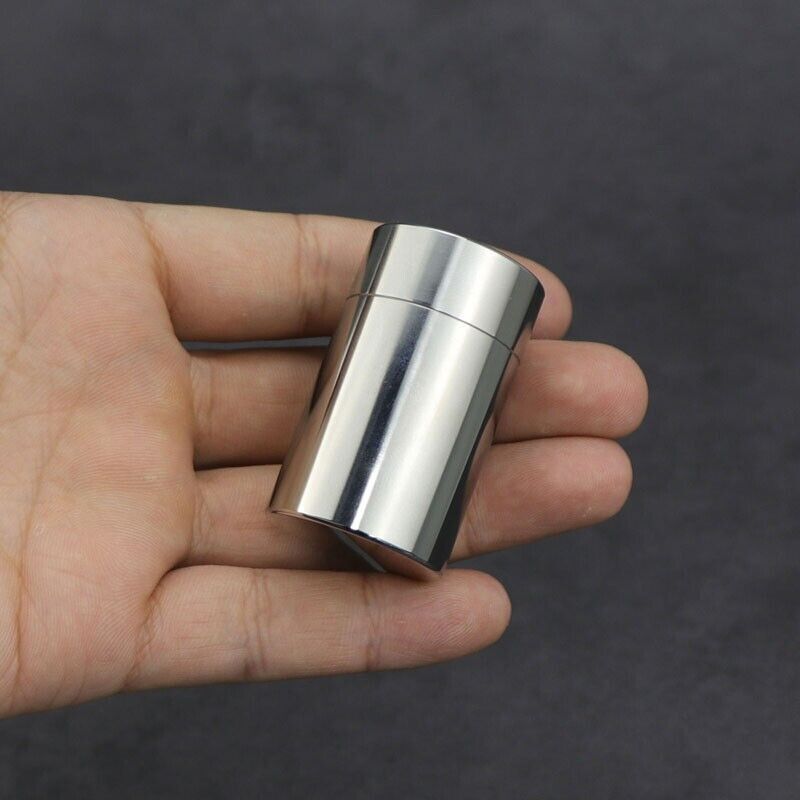304 Stainless Steel Waterproof Pill Case Capsule Seal Container Storage Box EDC