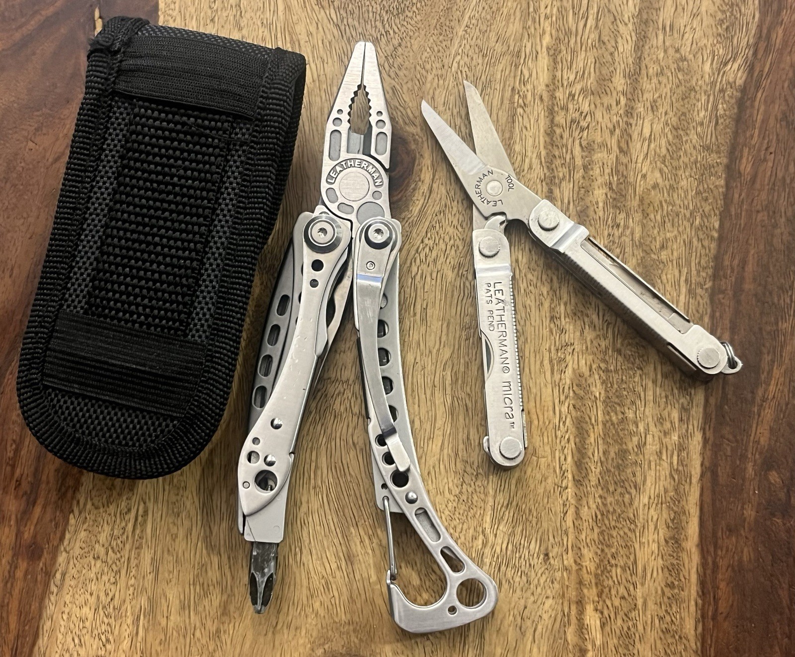 Leatherman Skeletool & MICRA MultiTools SUPER NICE! w/New Sheath