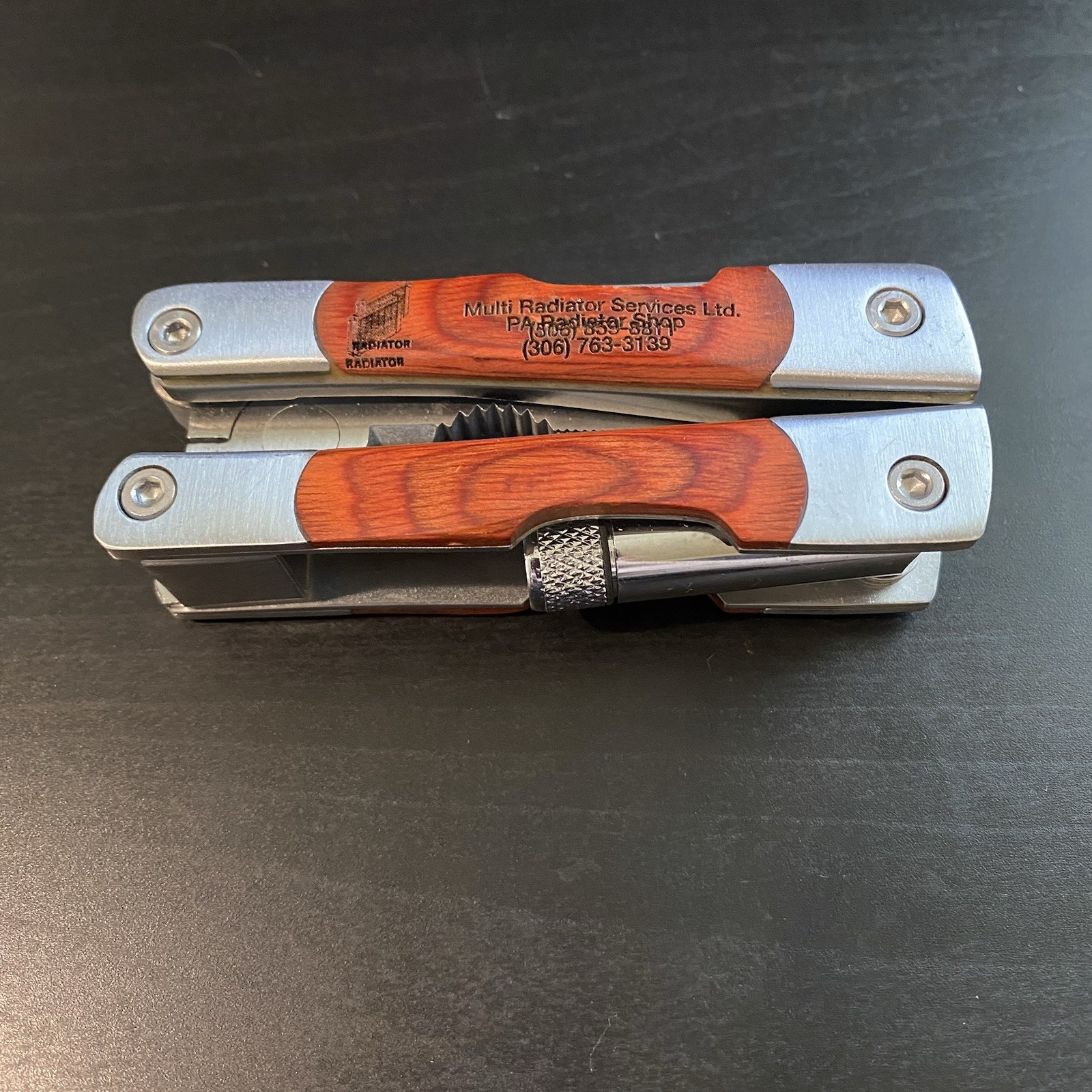 Kirschler Multi-Tool Wood Metal Handle Pliers Knife Screwdrivers LED Light