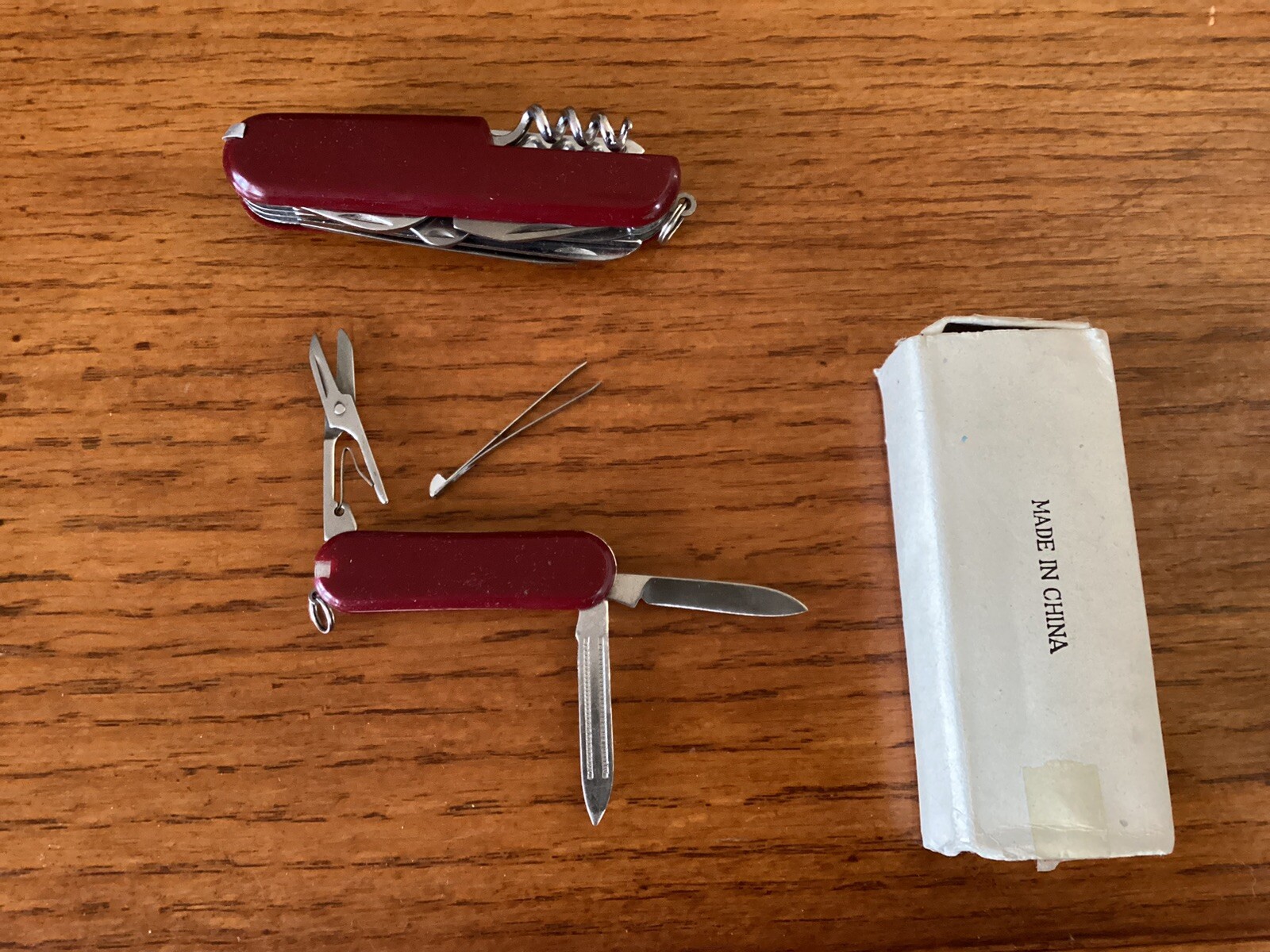 Swiss Foldable Style Pocket Knife Multi Tool Plus A Mini Version New Open Box