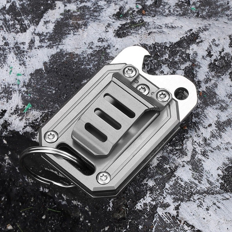 Titanium Alloy Mini Pocket Folding Knife Opener Keychain Outdoor EDC Multi Tools