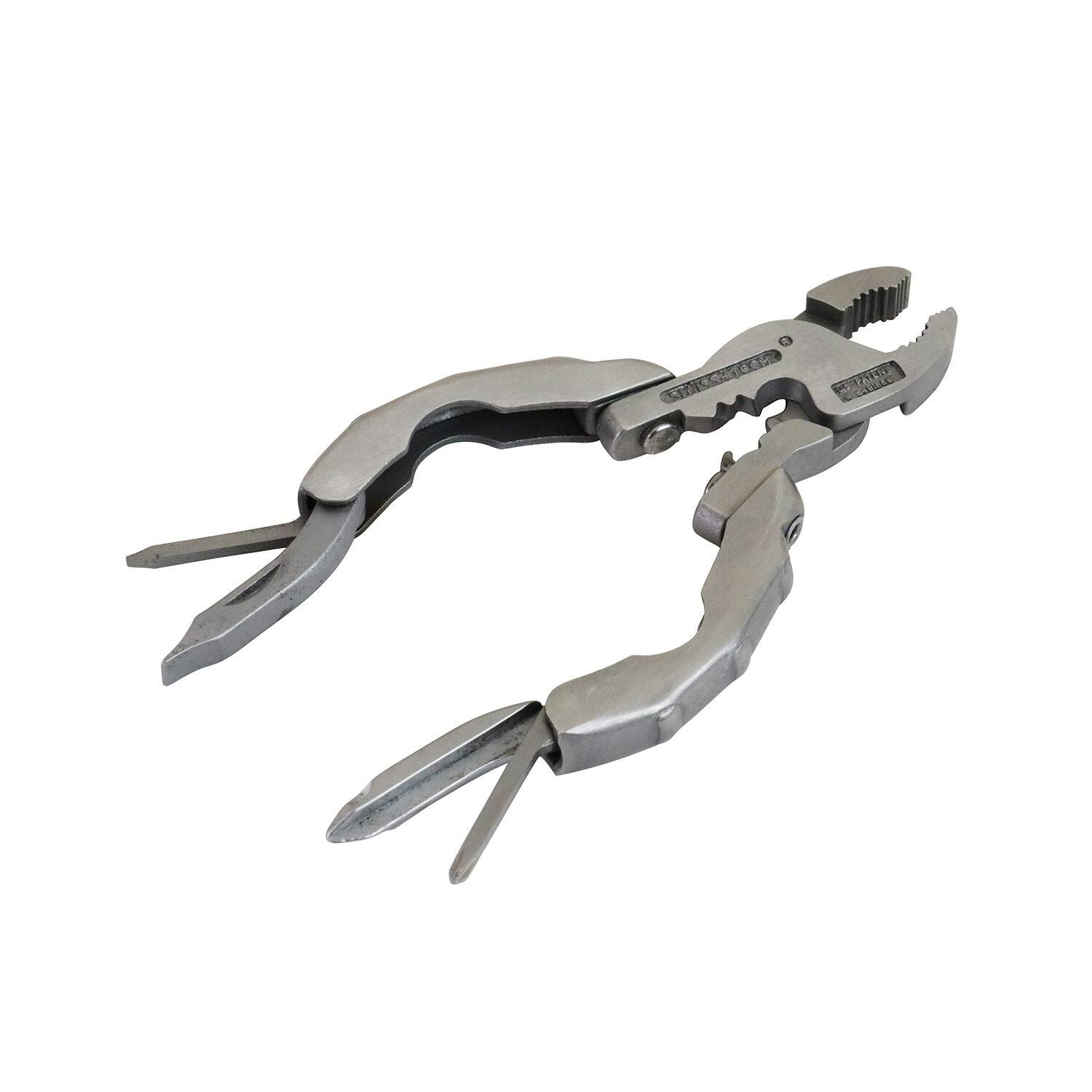ST50016 Polished Stainless Steel 9-in-1 Micro Pocket Multitool with Screwdriv…