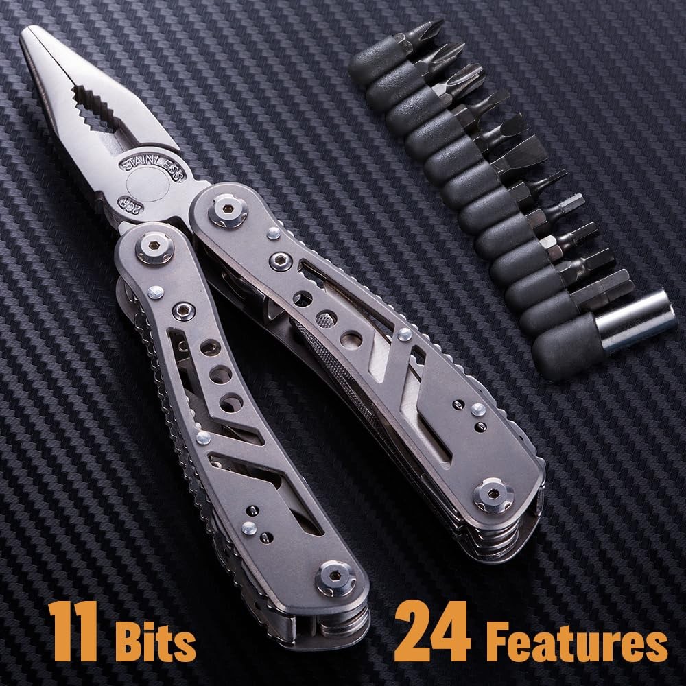 Multitool 24-in-1: Knife, Pliers, Bits – Camping, Survival, EDC Gear Gift