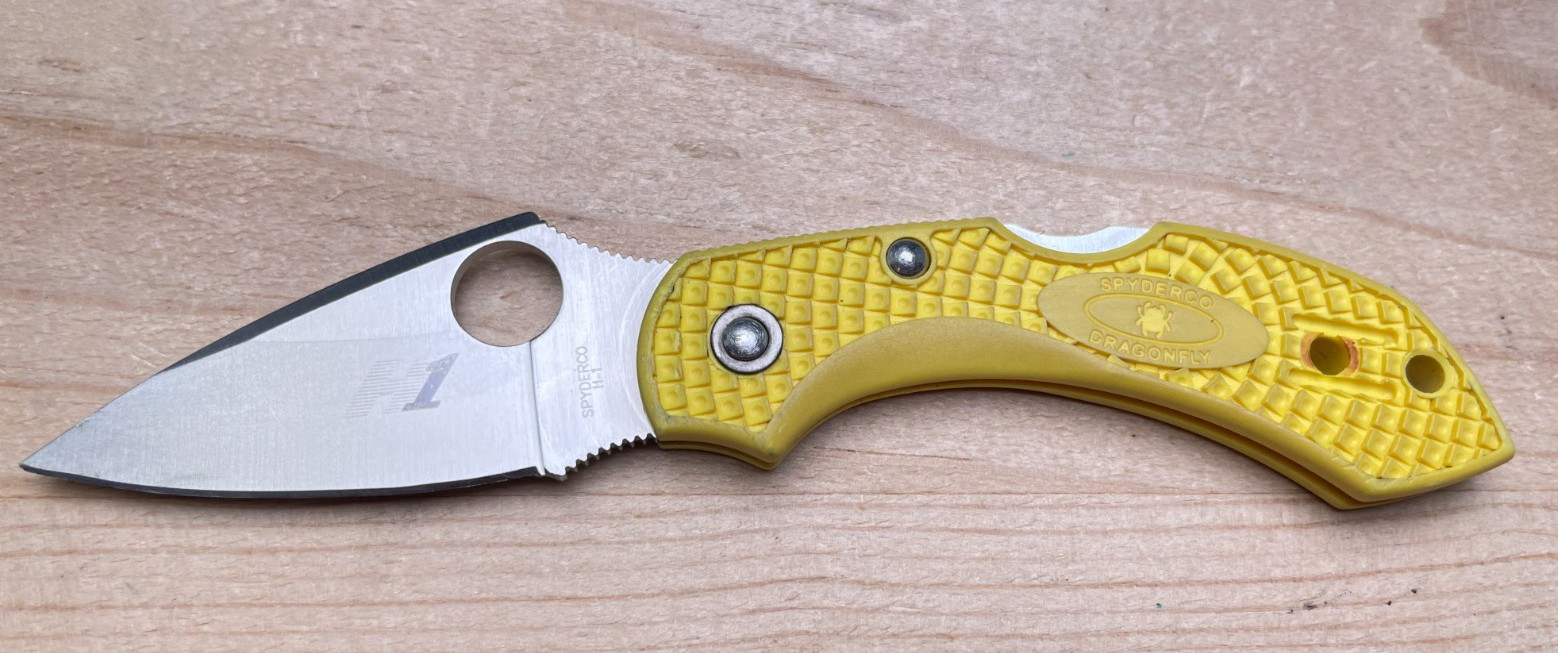 Spyderco Dragonfly Salt H1 Yellow Plain Edge Blade Folding Pocket Knife